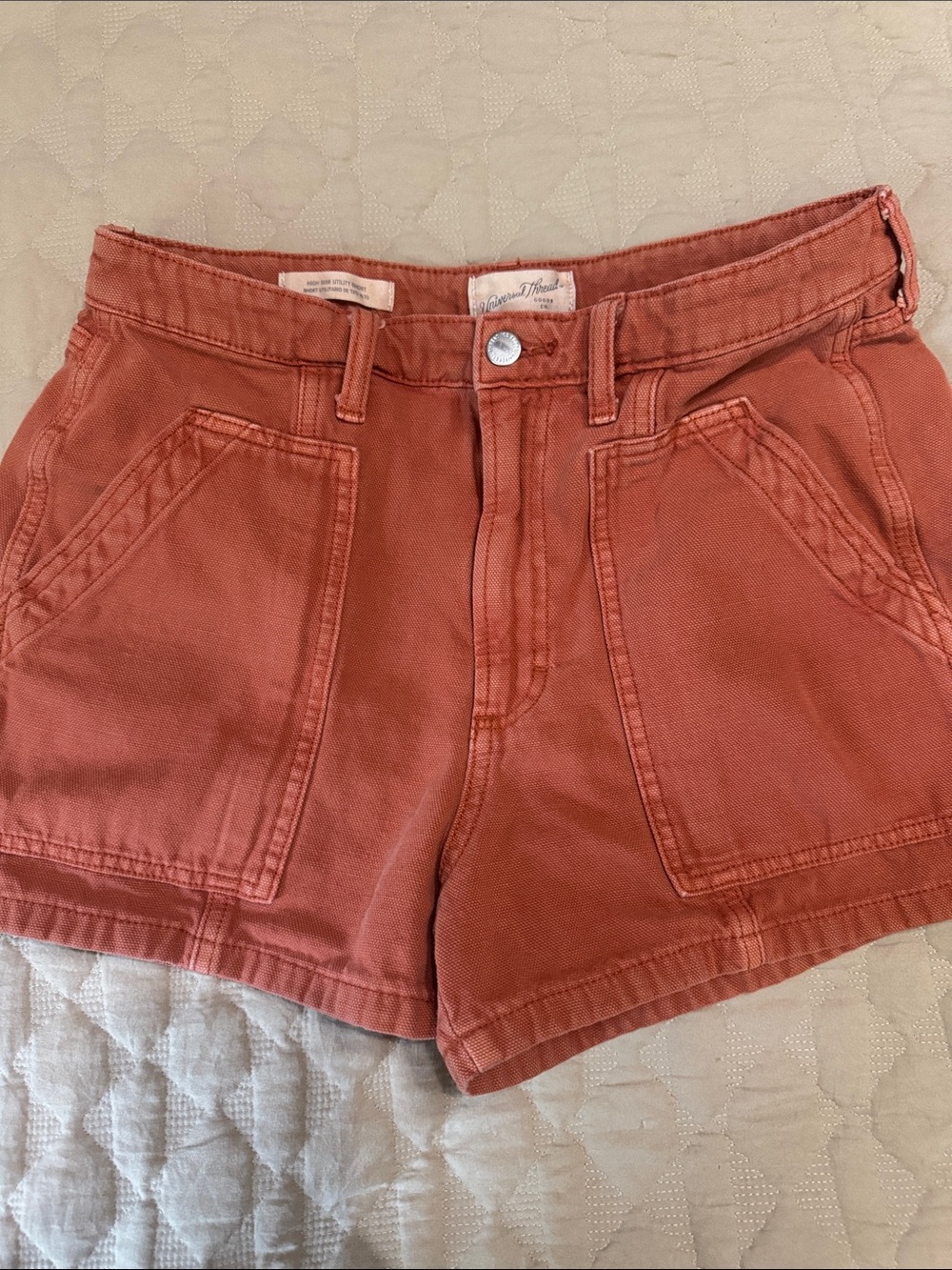 Universal Thread Women’s Rust Cotton Utility Jean Shorts Size 10 High Rise